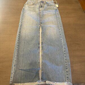 Universal Thread Medium Wash Womens Denim Maxi Skirt Size 00